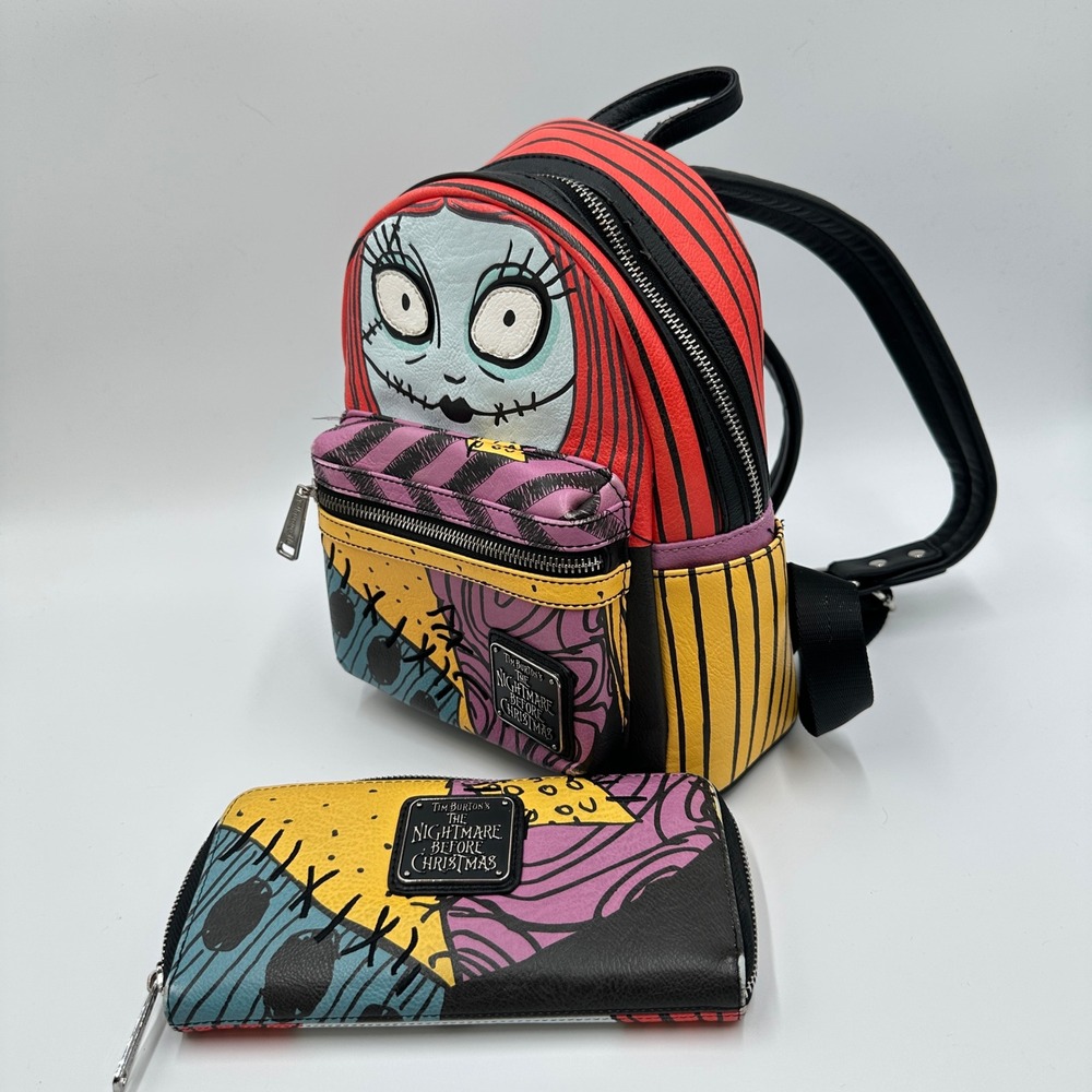 Loungefly Nightmare Before Christmas Sally Backpack Wallet Set Disney Tim Burton